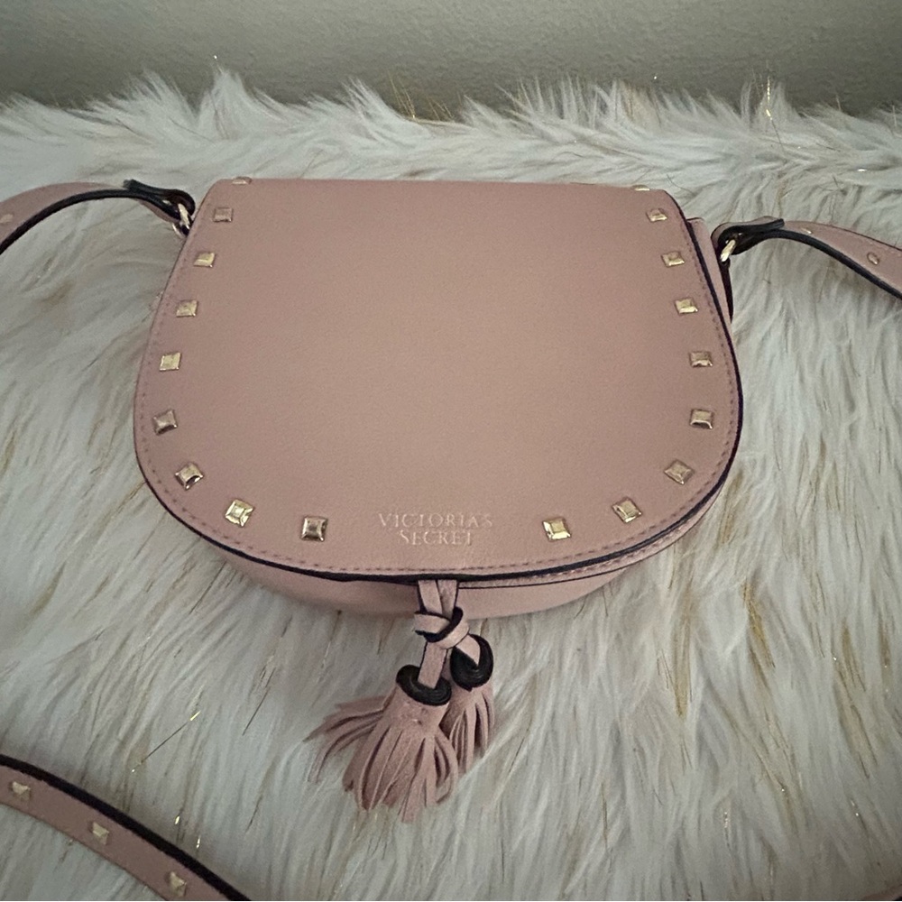 Victoria's Secret Blush Crossbody Bag with Gold Studs